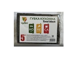 Губка кухонная Total black HoReCa 7 чудес 5 шт (2000998916497) В00321790 фото