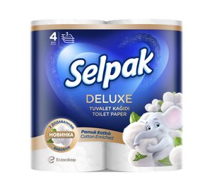 Туалетний папір Selpak Deluxe Білий 4 шт (8690530046566) В00147995 фото