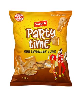 Печиво Yarych Party time Крекер карамельний з сіллю 160 г. (4820154485333) 000074354 фото
