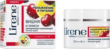 Зволожувально-освіжний легкий крем для обличчя Lirene Зволоження та живлення Вишня і лимон 50 мл (5900717709317) 000062458 фото