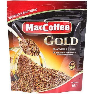 Кава розчинна MacCoffee Gold Дой пак 24 шт * 30г (8887290145299) 000026265 фото