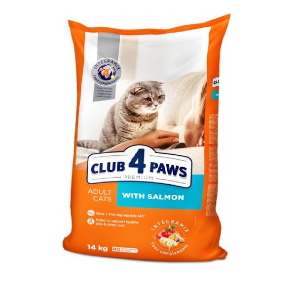 Сухой корм Club 4 Paws Premium для кошек с Лососем 14 кг. (4820083909238) 000027394 фото