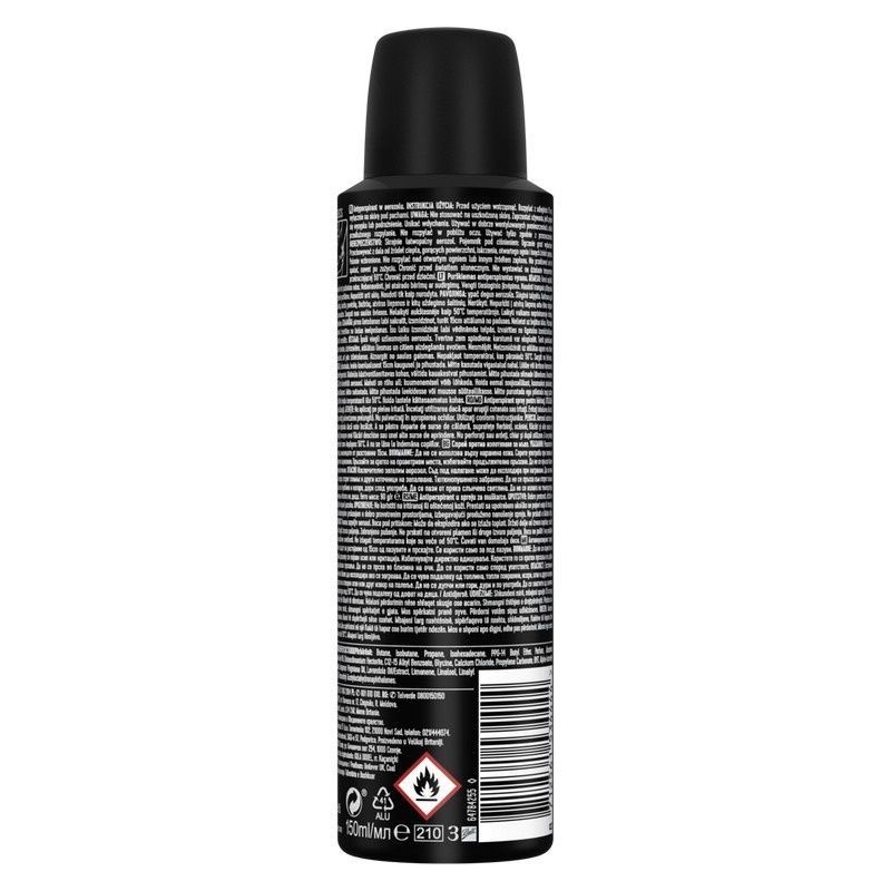 Антиперспирант Rexona мужской спрей Невидимый на черном и белом 150 мл (8712561534444) В00333493 фото
