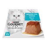 Вологий корм Gourmet Revelations Мус з тунцем та підливкою повнораціонний для дорослих котів 2*57 г. (8445291938014) 000085008 фото