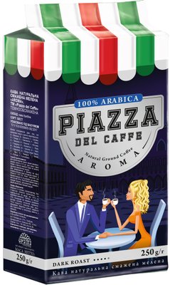 Кава мелена Piazza del Caffe Aroma 250 г (4823096809144) 000071830 фото
