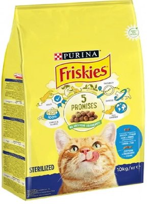 Сухий корм Purina Friskies Sterilized для стерилізованих котів з лососем, тунцем та овочами 10 кг.(7613033205064) 000071460 фото
