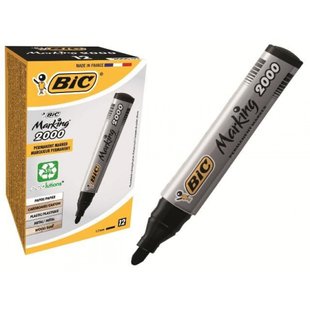 Маркер перманентний BIC 2000 ECO чорний 12 шт (3086129999699) В00294273 фото