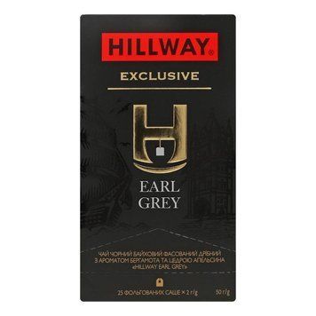 Чай Хилвей Эксклюзив Earl Grey черный, с ароматом бергамота и цедрой апельсина 25х2г. (2000999108846) 000081415 фото