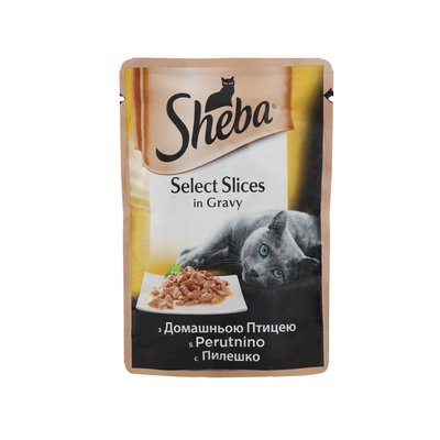 Вологий корм для котів Sheba Selection in Sauce з домашньою птицею в соусі 85 г. (4770608257293) 000062625 фото