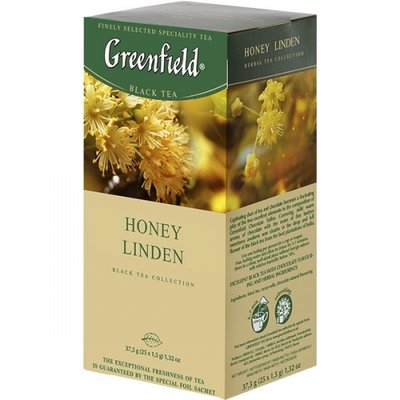 Чай Greenfield Honey Linden Чорний пакетований 25 x 1.5 г (4823096802367) 000025701 фото