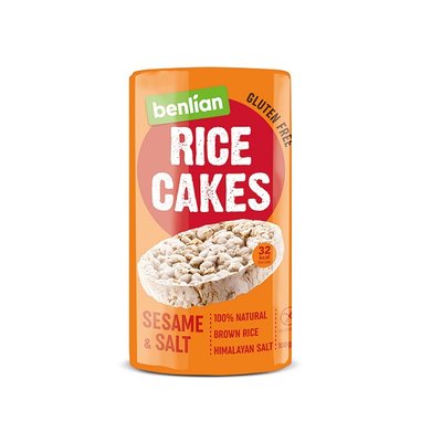 Хлібці Rice Cakes Сезам Сіль100 г (8606012181618) 000029319 фото