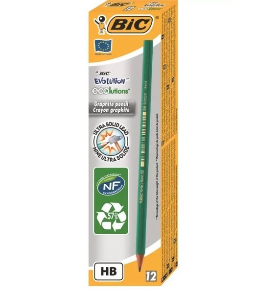 Карандаш графитовый BIC HB, зеленый Evolution без резинки (3086124000291) В00294253 фото