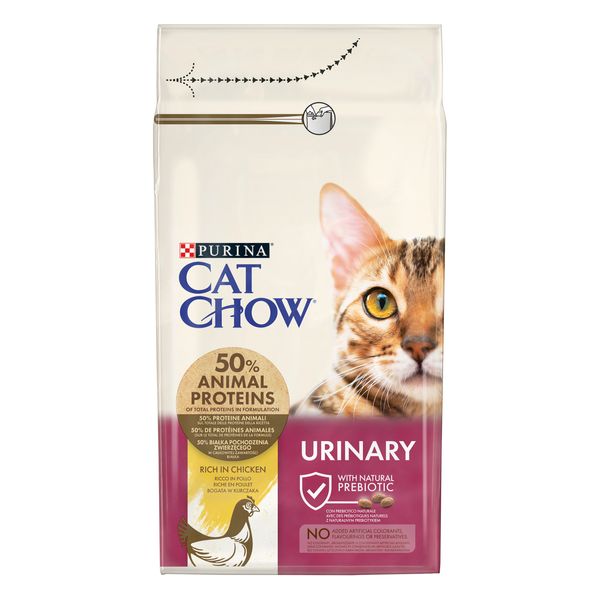 Сухой корм CAT CHOW Urinary для взрослых кошек, для поддержания здоровья мочевыводящей системы, с курицей 1.5 кг (5997204514387) 000030046 фото