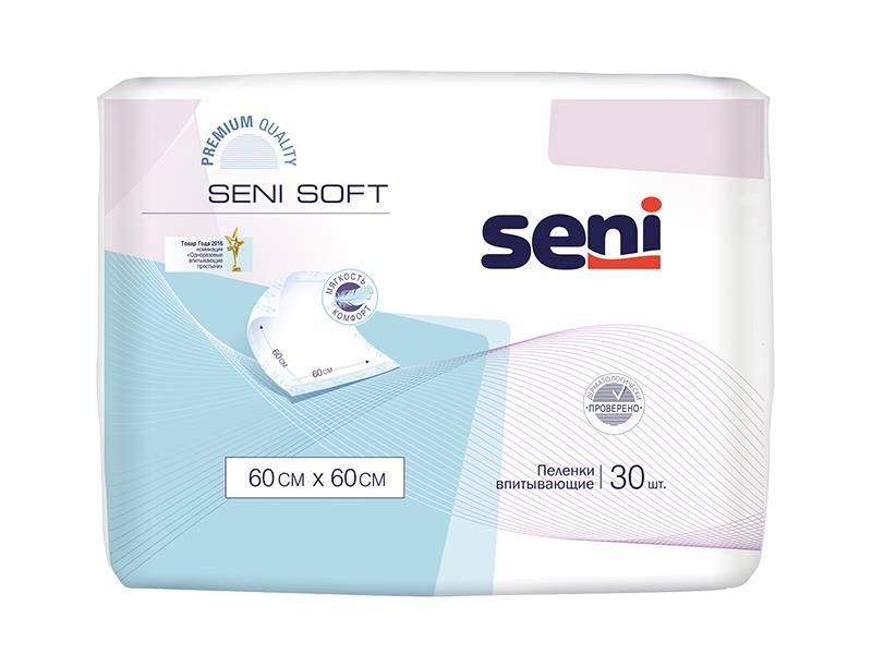 Пелюшки для немовлят Seni Soft Super 60х60 см 30 шт (5900516691288) В00145787 фото
