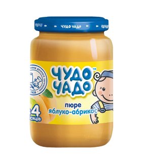 Пюре Чудо-Чадо Яблуко та Абрикос з 4 місяців 170 г (4820016251427) 000009717 фото