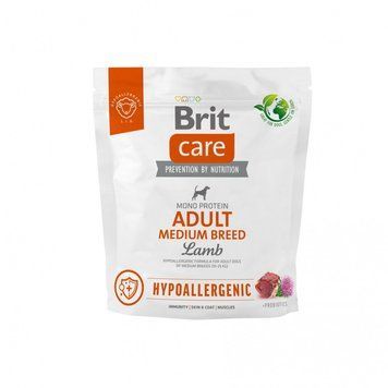 Корм сухой Brit Care Dog Hypoallergenic Adult Medium Breed для собак средних гипоаллергенных пород с ягненком 1 кг (8595602559039) S1111173360 фото