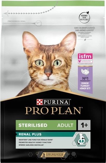 Сухой корм PRO PLAN Sterilised Adult 1+ для стерилизованных кошек, с индейкой 3 кг (7613033560033) 000076611 фото