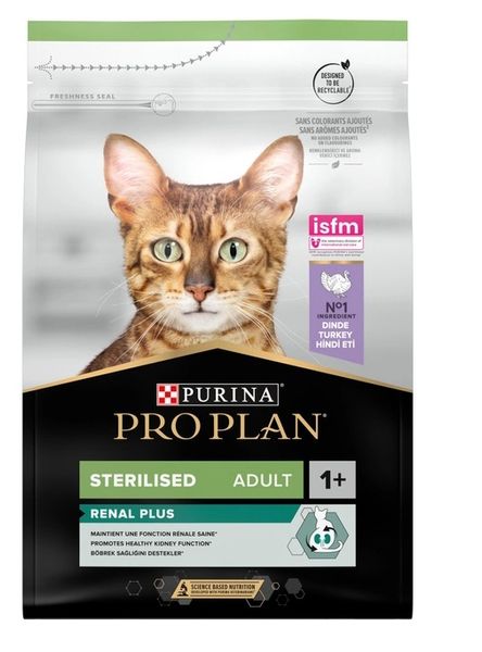 Сухий корм PRO PLAN Sterilised Adult 1+ для стерилізованих котів, з індичкою 3 кг (7613033560033) 000076611 фото