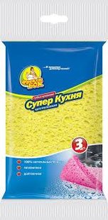 Губка кухонна Фрекен БОК Супер Кухня целюлозна 3 шт (4823071608793) В00154610 фото