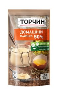 Майонез Торчин Домашній 50% 150 г (4820001316223) 000077068 фото