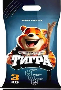 Деревний наповнювач для котячого туалету Тигра, гранула 6 мм, 3 кг. (4823089369754) 000089206 фото