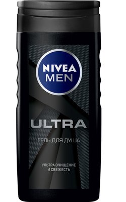 Гель для душа Nivea Men Ultra Carbon на основі кам'яної солі соняшникової олії 250 мл (4005900515124) В00282231 фото
