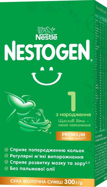 Суміш суха молочна Nestogen1 з лактобактеріями L.Reuteri для дітей з народження 300 г (7613287103703) В00286235 фото