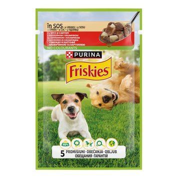 Вологий корм для собак Friskies з яловичиною та картоплею у підливці 85 г (8445290751034) 000089841 фото