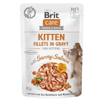 Корм влажный Brit Care Fillets in Gravy Savory Salmon Kitten д/котят филе в соусе с лососем 85 г (8595602565313) S1111180882 фото