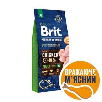 Корм сухой Brit Premium Dog Adult XL для взрослых собак гигантских пород весом 45-90 кг с курицей 15 кг (8595602526529) S1111150973 фото