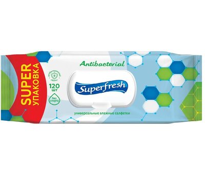 Вологі серветки Super Fresh Antibacterial 120 шт (4823071642285) В00297274 фото