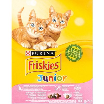 Сухой корм Purina Friskies Junior для котят, с курицей, молоком и овощами, 300 г. (7613031868360) 000071569 фото