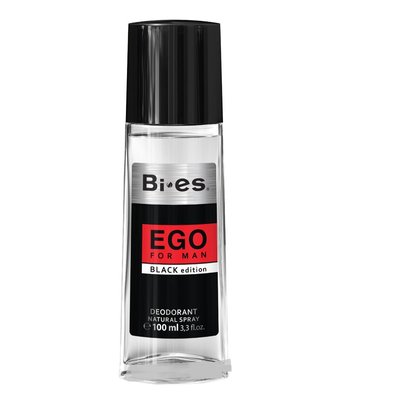 Парфюмированный дезодорант в стекле для мужчин Bi-es Эго Блэк 100 мл (5905009044268) 000078191 фото
