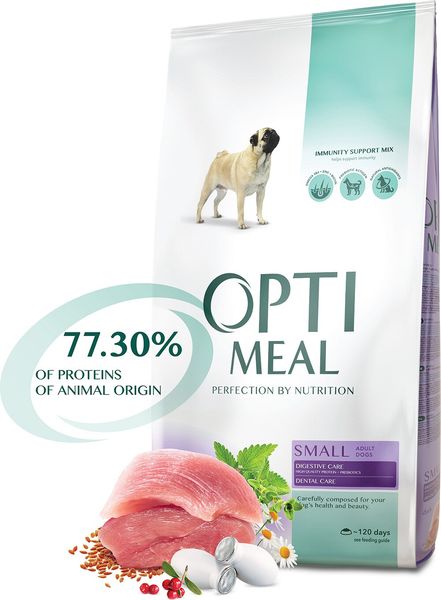 Сухой полнорационный корм Optimeal для собак малых пород со вкусом утки 4 кг.(4820083905537) 000020785 фото
