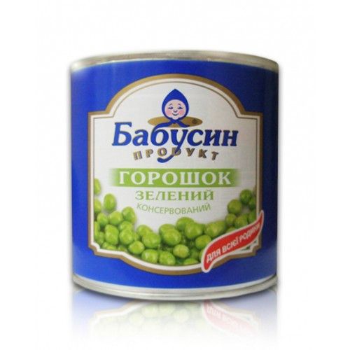Горошок консервований Бабусин продукт ж/б 420 гр (4820049140057) 000009429 фото