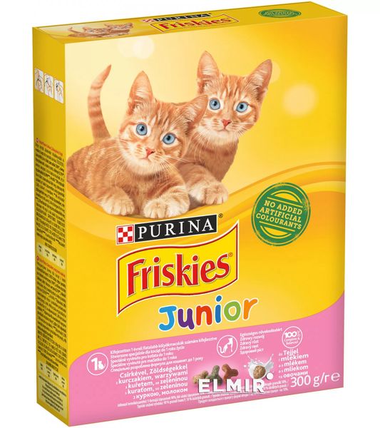 Сухий корм Purina Friskies Junior для кошенят, з куркою, молоком і овочами, 300 г. (7613031868360) 000071569 фото