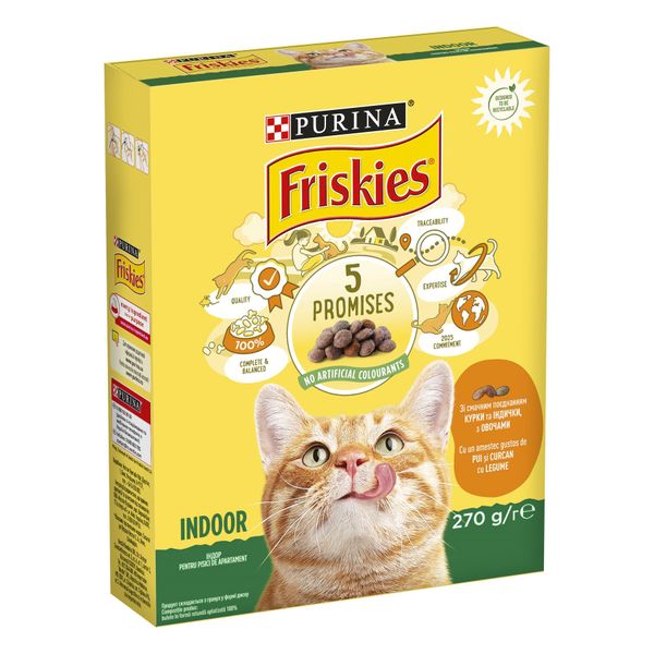 Сухой корм Purina Friskies Indoor для кошек 270 гр (7613035351820) 000071521 фото