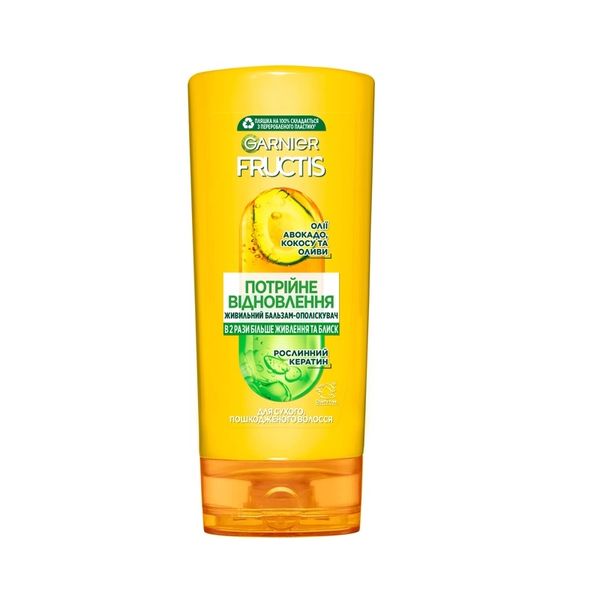 Бальзам-ополіскувач Garnier Fructis Потрійне Відновлення для пошкодженого й ослабленого волосся 200 мл (3600540481726) 1382      фото