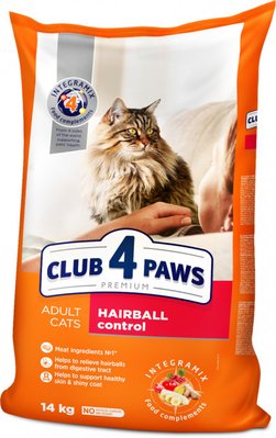 Сухий корм Club 4 Paws для котів з ефектом виведення шерсті з травної системи 14 кг.(4820083909337) 000027471 фото