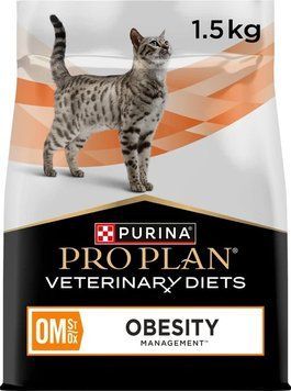 Сухой диетический корм Purina Pro Plan для взрослых кошек для снижения избыточной массы тела VETERINARY DIETS OM Obesity Management St/Ox с курицей 1.5 кг 000086262 фото