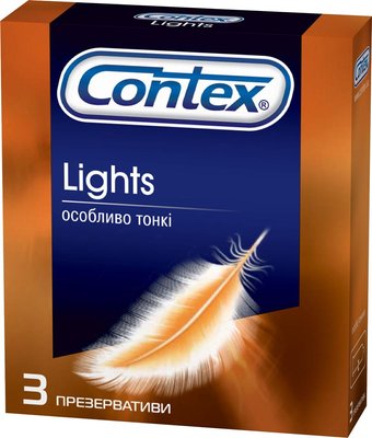 Презервативи латексні з силіконовою змазкою Contex Lights (особливо тонкі) 3 шт.(5060040300114) В00141692 фото