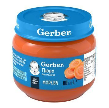 Овочеве пюре Gerber Морква з 6 місяців 80 г (7613036011310) В00040736 фото