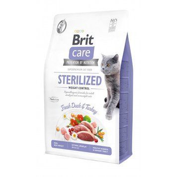 Корм сухой Brit Care Cat Grain Free Sterilized Weight Control для стерилизованных кошек с избыточным весом утка и индейка 2 кг (8595602540792) S1111162361 фото