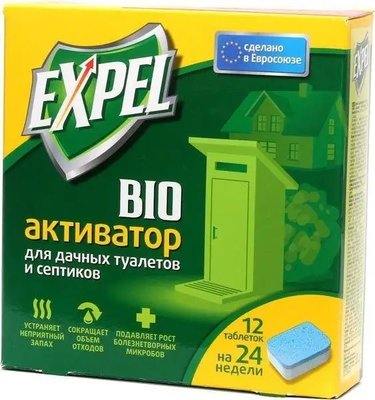 Біоактиватор Expel для дачних туалетів у таблетках 12шт (4820184440593) В00295286 фото