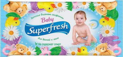 Влажные салфетки Superfresh для детей и мам 15 шт (4820048484008) В00297278 фото