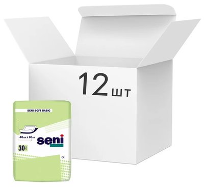 Упаковка одноразових пелюшок Seni Soft Basic 40х60 см 12 пачок по 30 шт (5900516692292) В00189519 фото