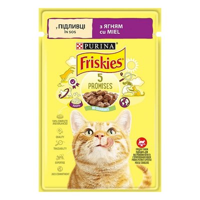Влажный корм FRISKIES для взрослых кошек, кусочки в соусе с ягненком 85 г (7613036974431) 000061917 фото