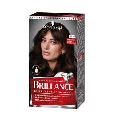Фарба для волосся Brillance 883-Елегантний темно-каштановий 142.5 мл (4015000515689) 2972      фото