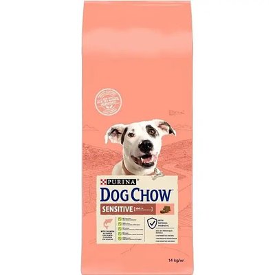 Сухой корм Dog Chow Sensitive для собак с чувствительным пищеварением с лососем 14 кг (7613034488244) 000069962 фото