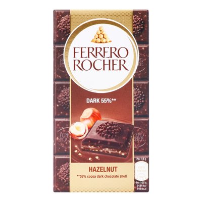 Черный шоколад Ferrero Rocher с лесными орехами 90 г (8000500359815) 000073042 фото